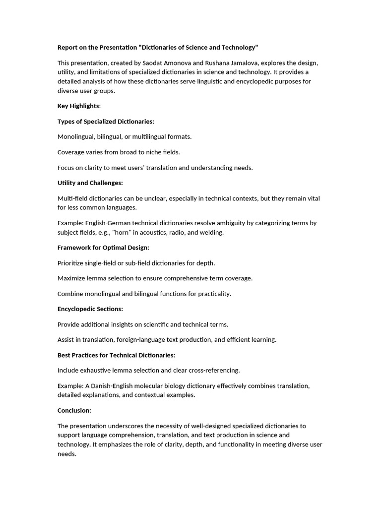 Science and Technology Dictionary | PDF