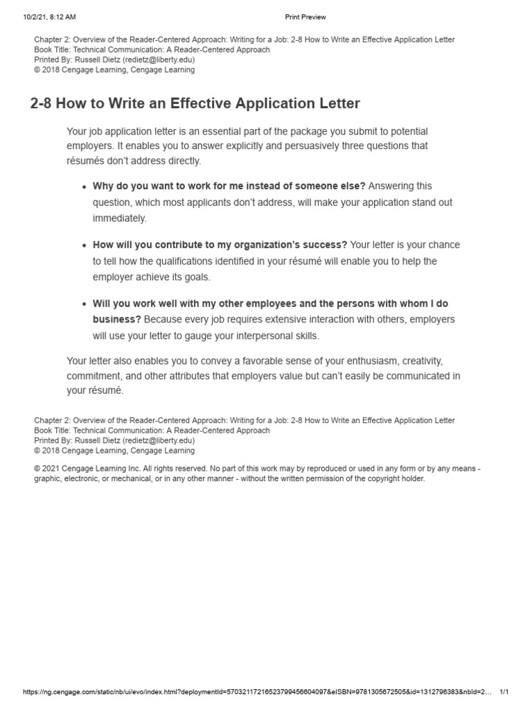 2-8 How To Write An Effective Application Letter: Why Do You Want To ...