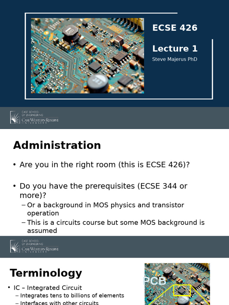 ECSE 426 Lecture 1 - 4 Majerus | PDF | Integrated Circuit | Mosfet