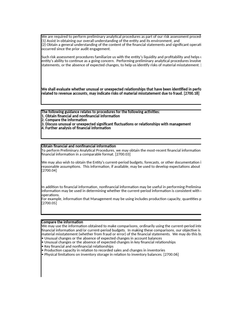 Perform Preliminary Analytical Procedures - JayFil | PDF | Internal ...