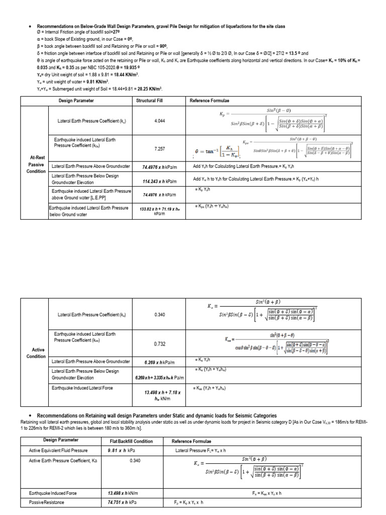 Below-Grade Wall Design & Soil Recommendations | PDF | Soil | Natural ...