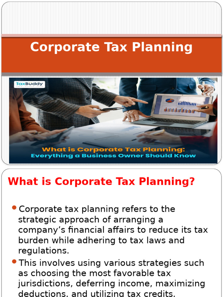 Corporate Tax Planning Strategies | PDF | Taxes | Tax Deduction
