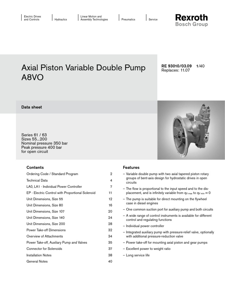 Axial Variable Duoble Pump | PDF | Pump | Mechanical Engineering