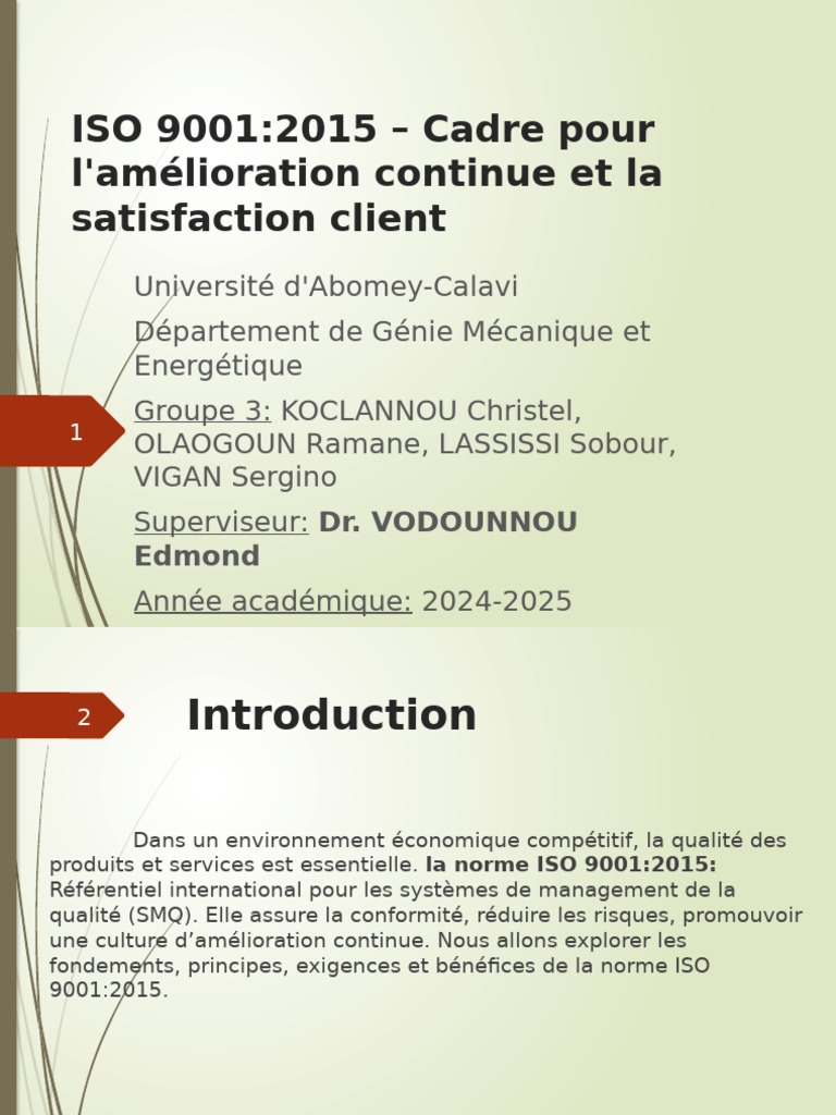 ISO 9001 2015 Detailed Presentation | PDF | Management de la qualité ...