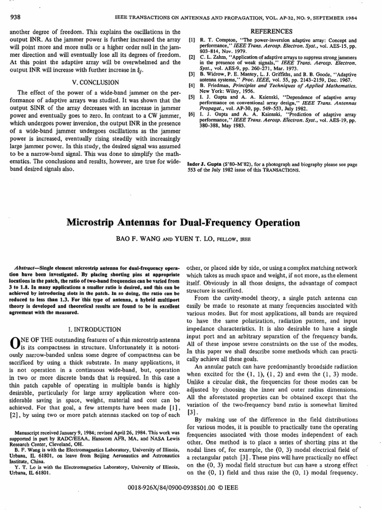 Adaptive Arrays and Microstrip Antennas | PDF | Antenna (Radio) | Radio ...