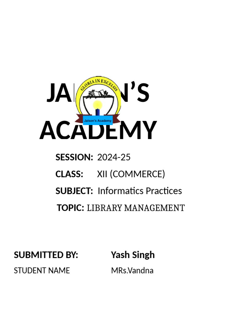 Library Management System Project Overview | PDF | System | Software ...