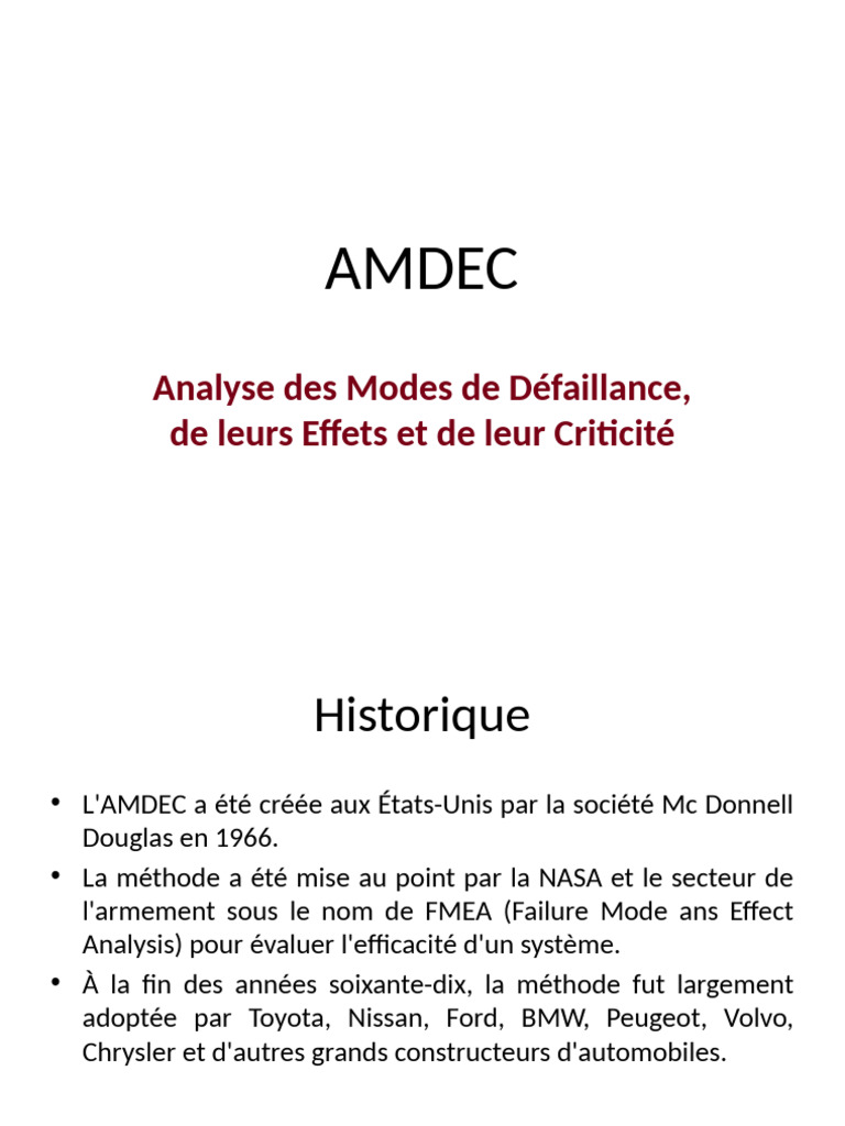 AMDEC inh | PDF | Physique appliquée et interdisciplinaire | Ingénierie ...