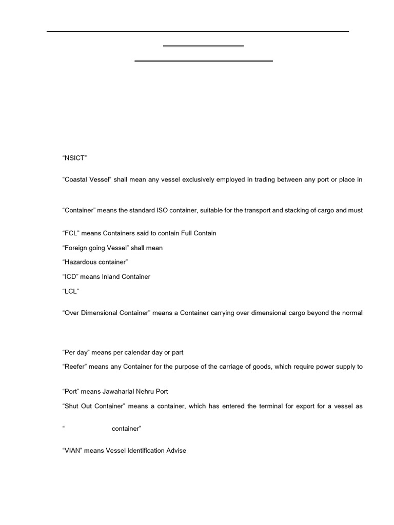 NSICT Tariff Structure Overview | PDF | Containerization | Port