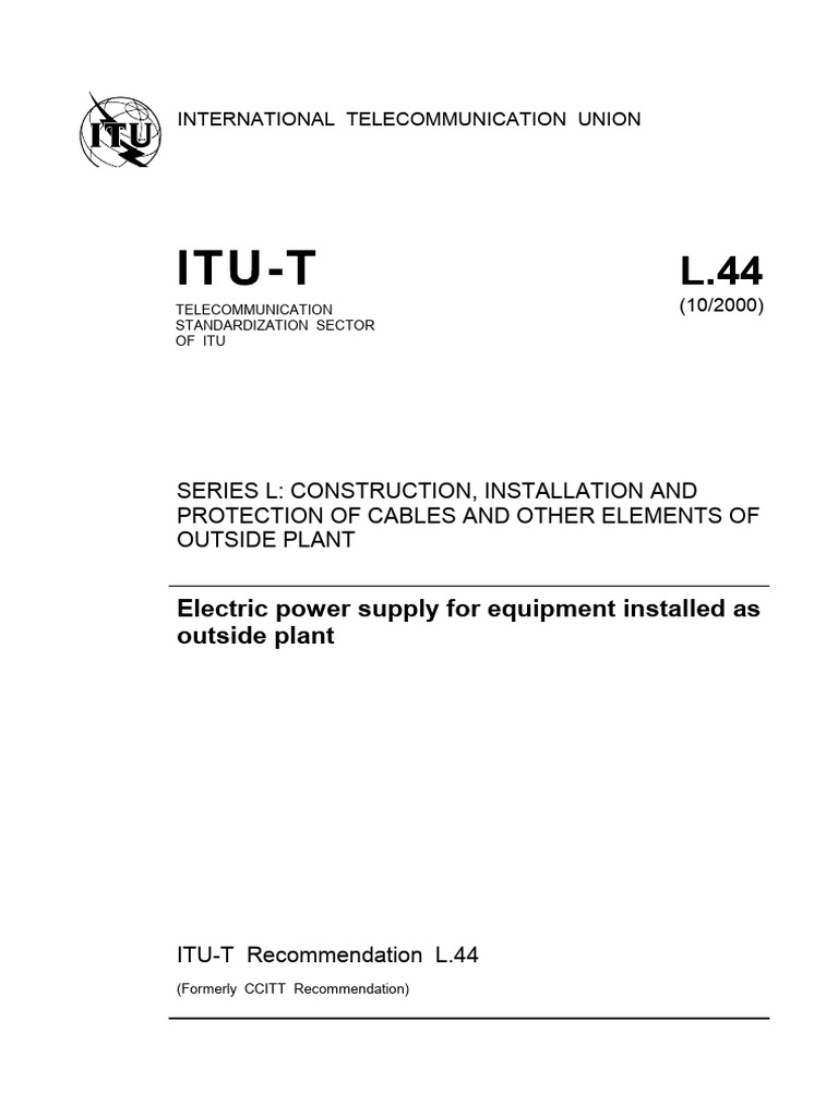 Electric Power Supply for Outside Plant | PDF | Fiber Optic ...