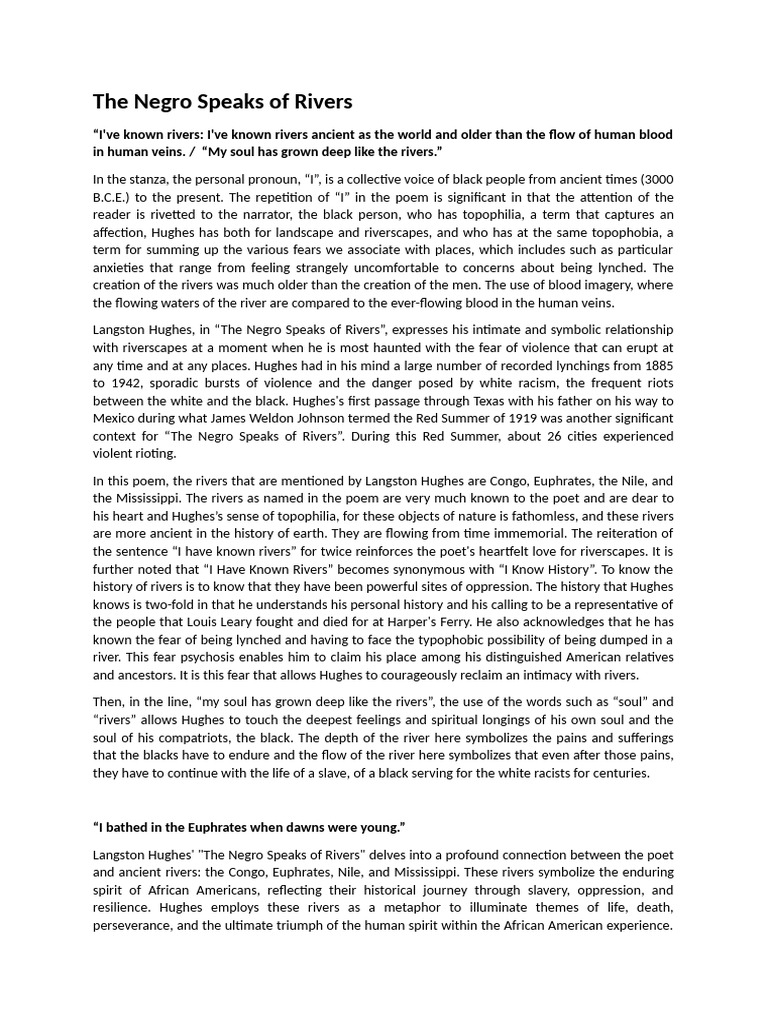 LANGSTON HUGHES LINE MEANING PDF