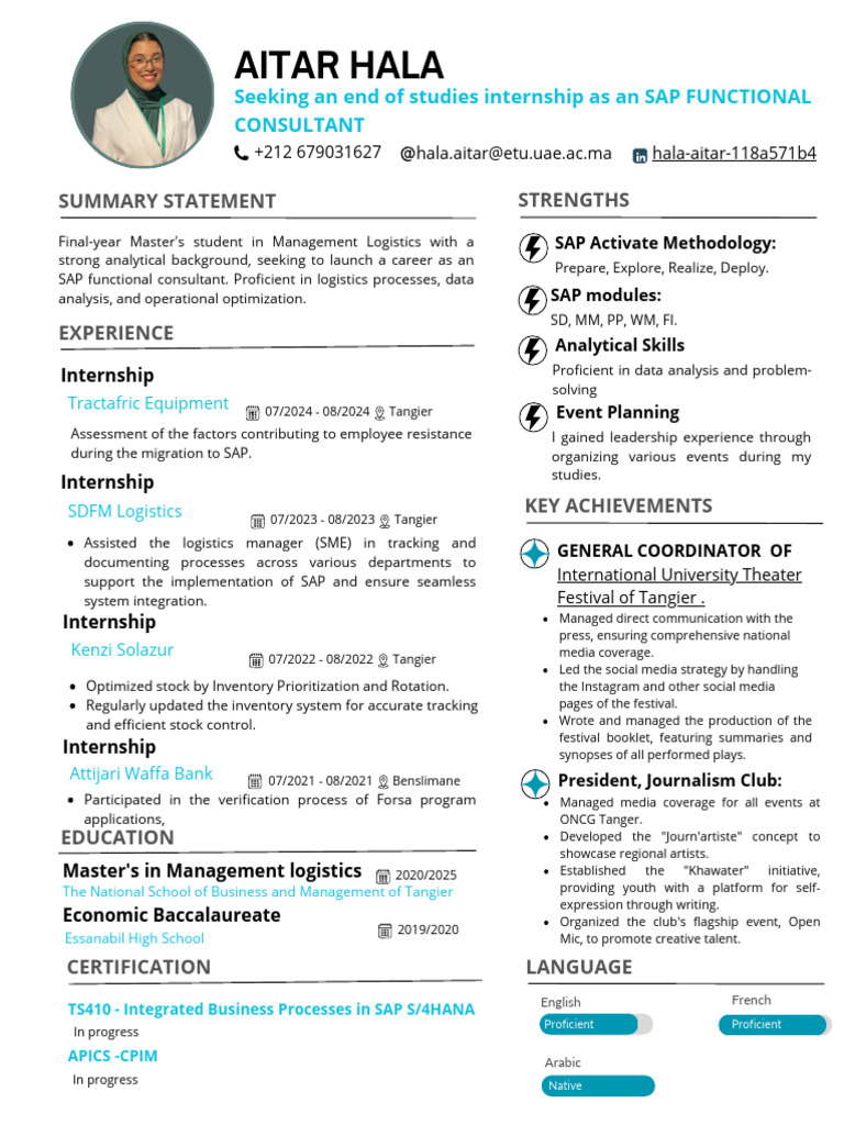 Aitar Hala: Strengths Summary Statement | PDF | Logistics | Business