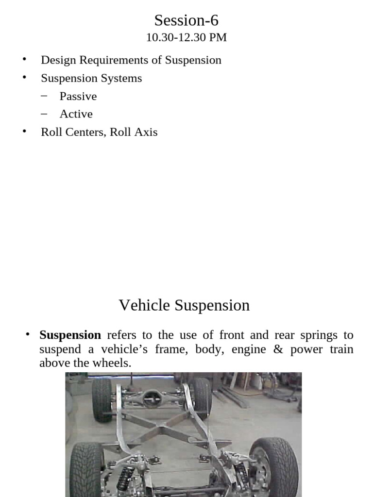 Suspension and Roll Stiffness Overview | PDF | Vehicle Technology ...