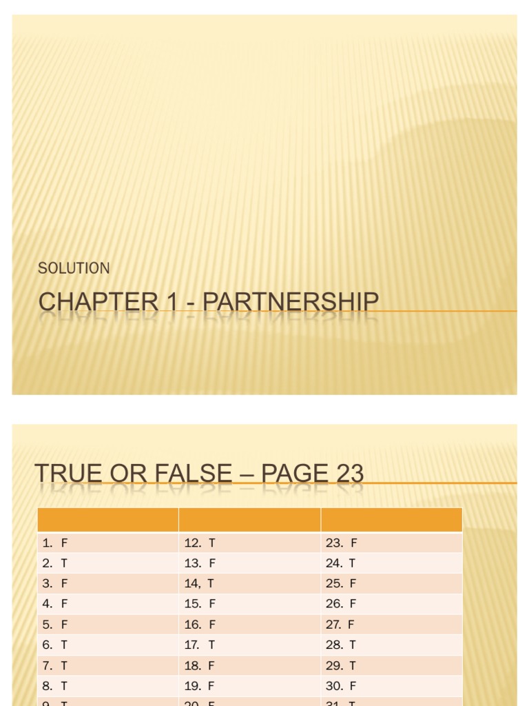 Chapter 1 - Partnership | PDF
