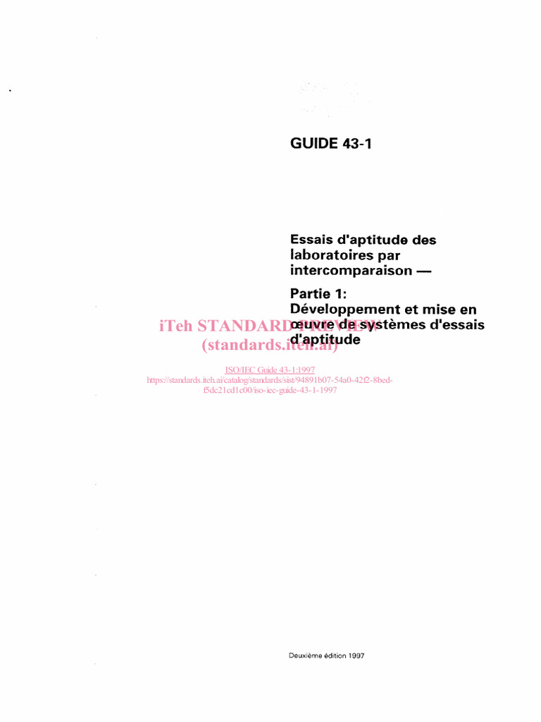 Guide ISO/IEC 43-1: Essais d'aptitude | PDF | Commission ...