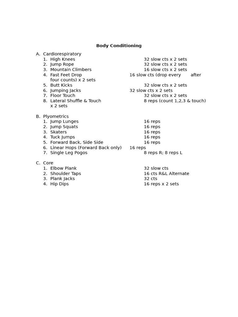 Body Conditioning | PDF