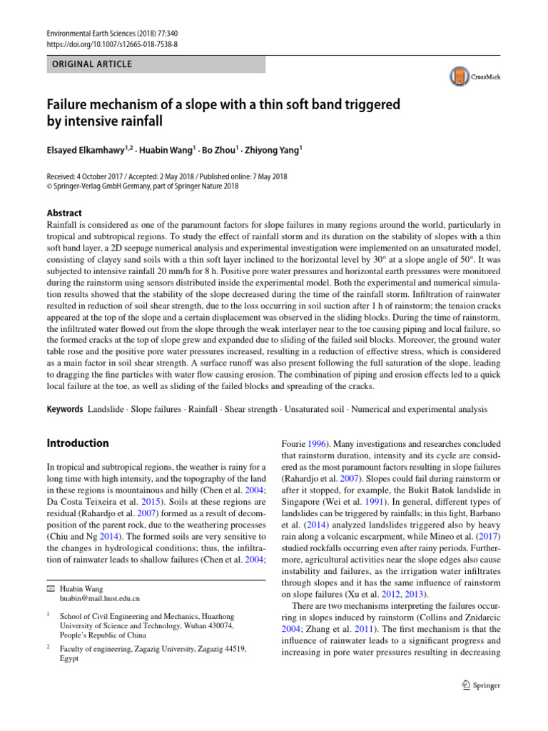 Elkamhawy Et Al. (2018) - Failure Mechanism of A Slope With A Thin Soft ...
