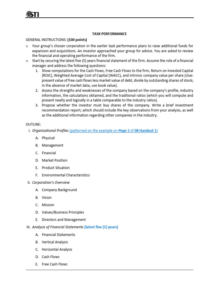 08 Task Performance 1 | PDF | Cost Of Capital | Business