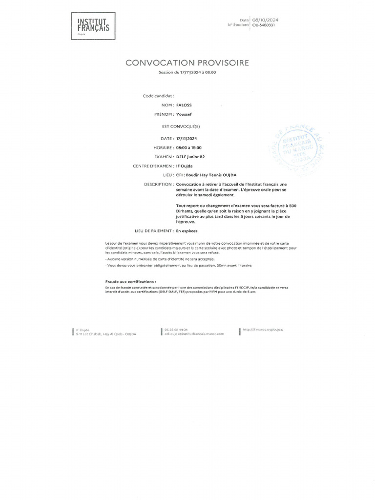 Convocation Au Delf | PDF