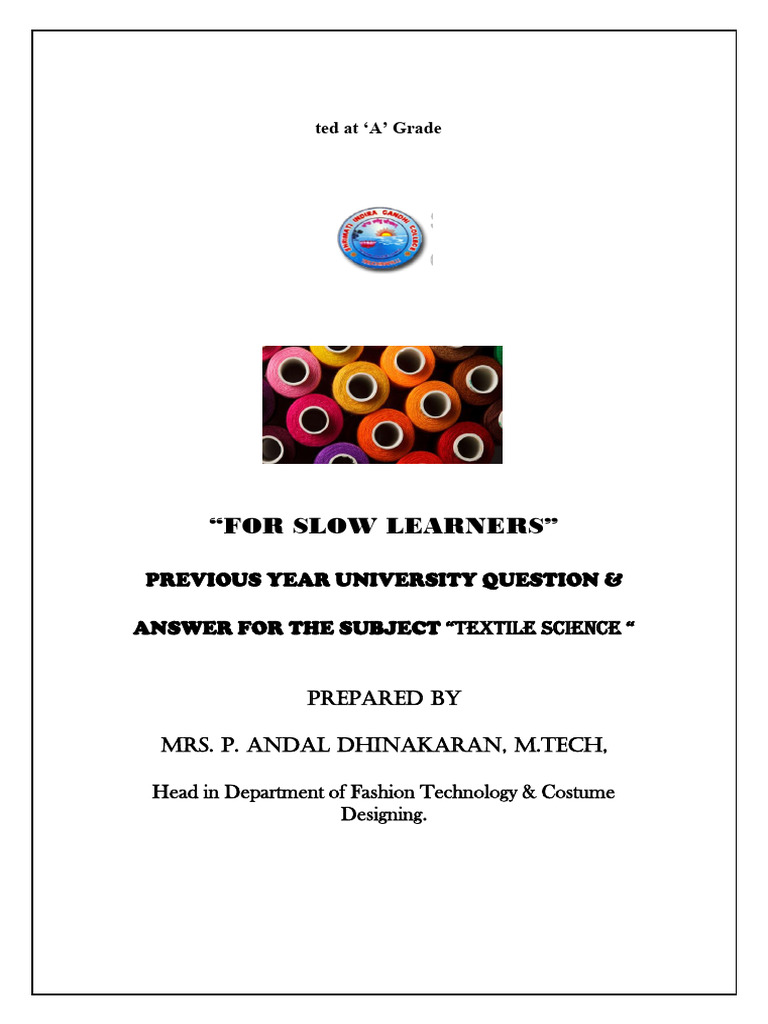 Textile Science (1) | PDF | Yarn | Nonwoven Fabric