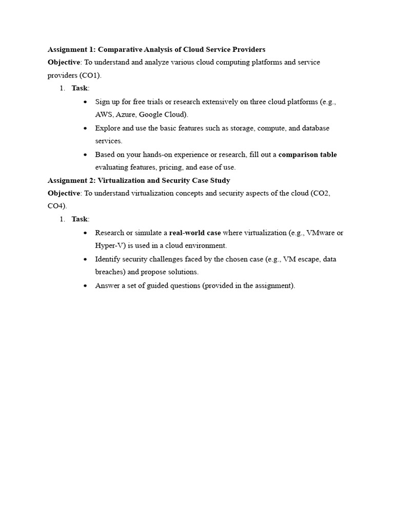 Cloud Computing Assignment 1&2. | PDF