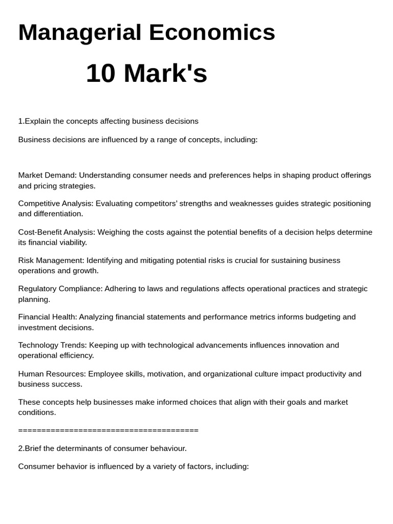 Key Concepts in Managerial Economics | PDF | Monopoly | Market Power