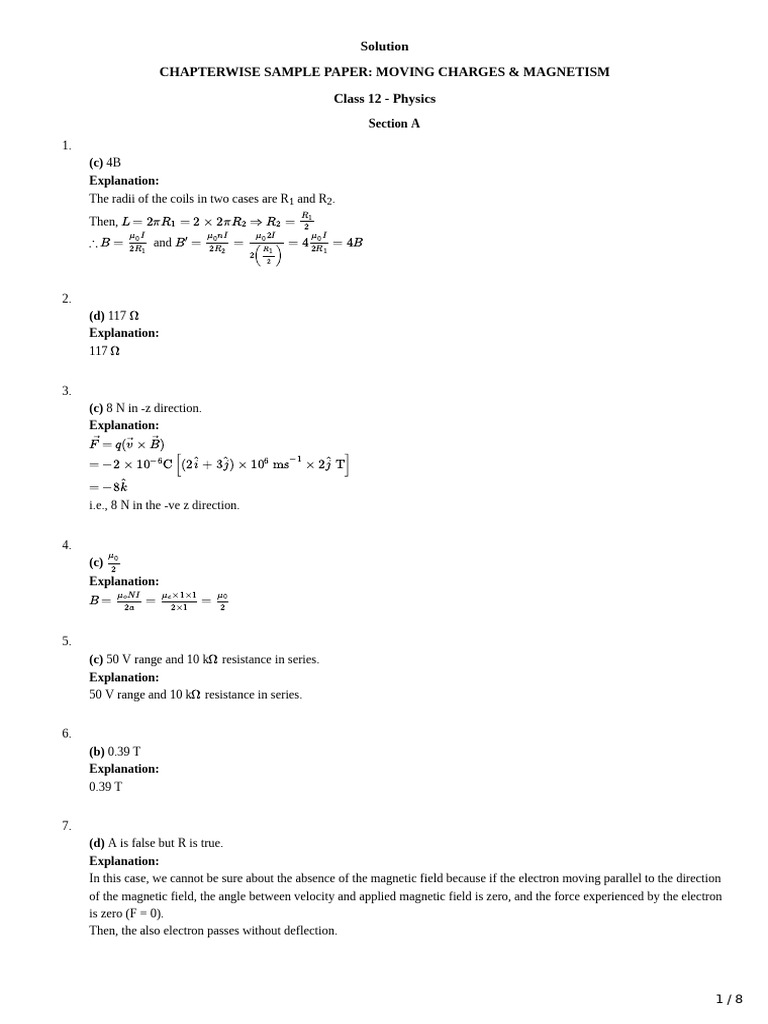 Solution CH 4 | PDF | Electromagnetism | Electrical Engineering