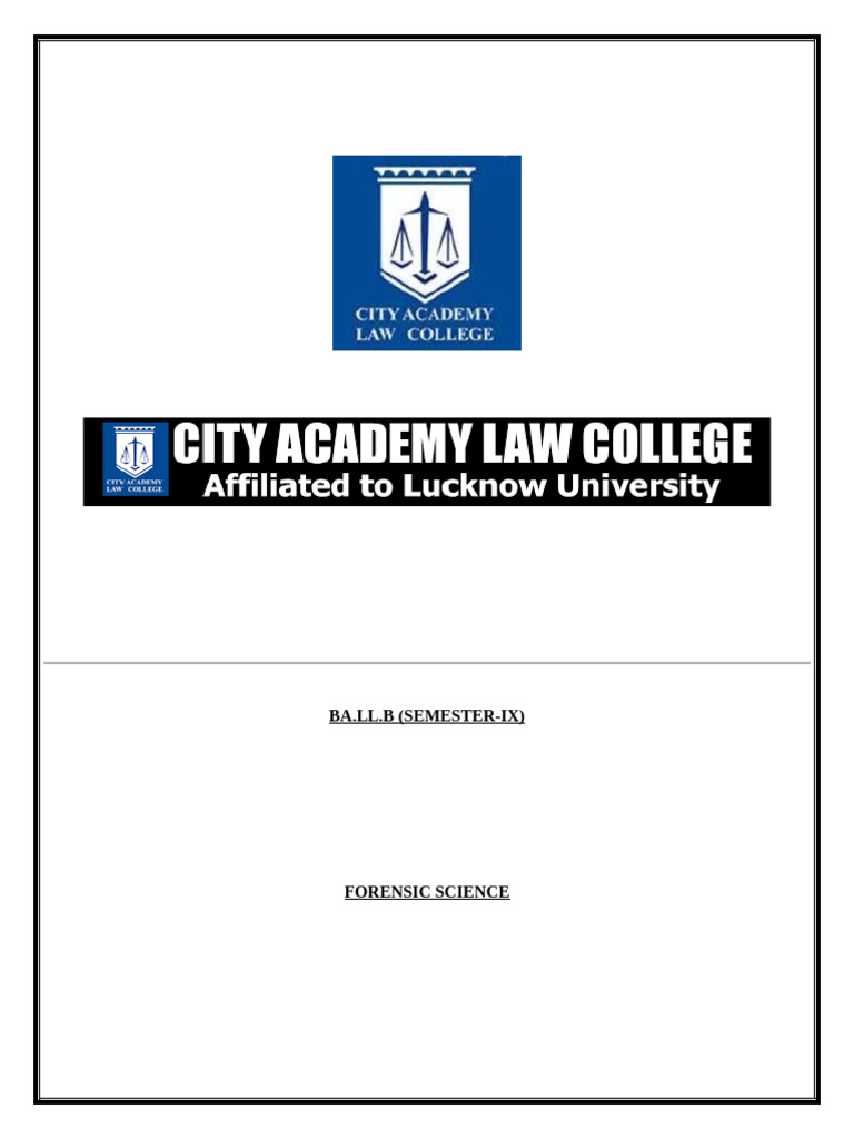 Descriptive Notes of Forensic Science (Unit 1 To 4) | PDF | Supreme ...
