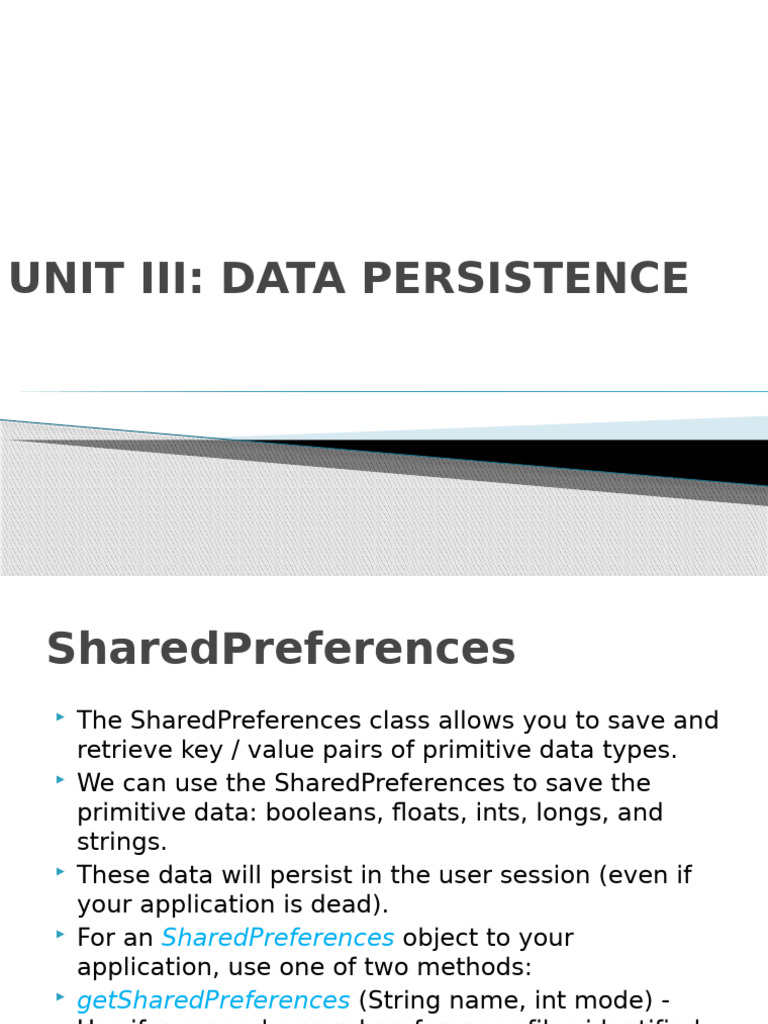 Android Data Persistence Techniques | PDF | Databases | Computer File