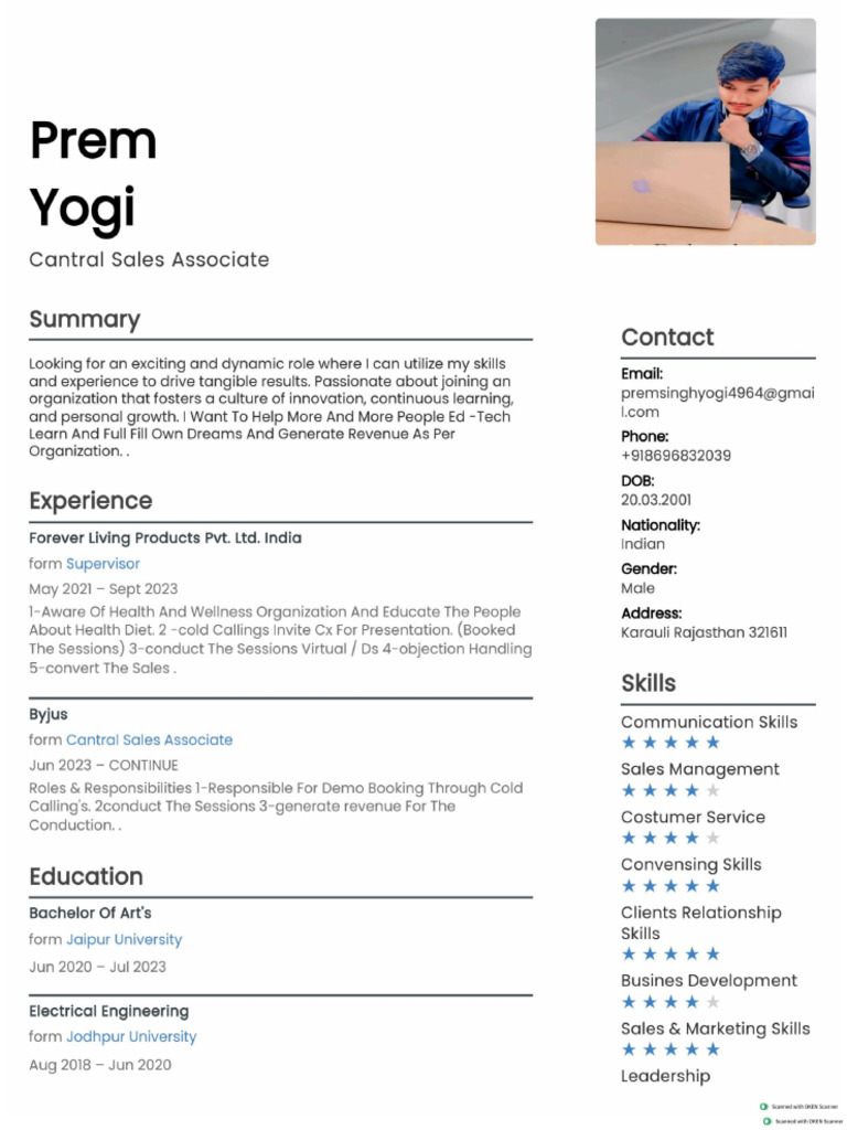 Latest CV For BDA | PDF
