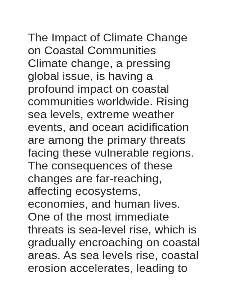 Climate Change Effects on Coastal Areas | PDF