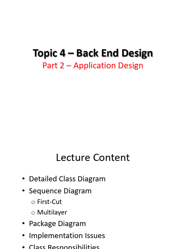Back End Application Design Principles | PDF | Class (Computer ...