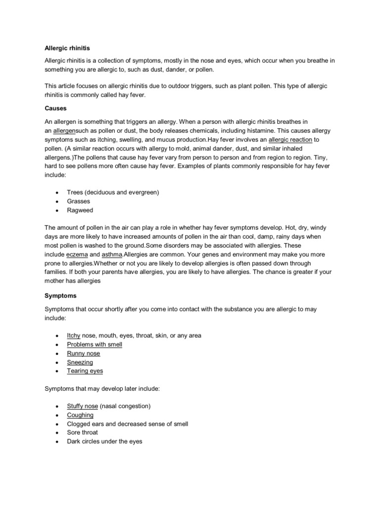 Allergic Rhinitis Pdf Allergy Larynx