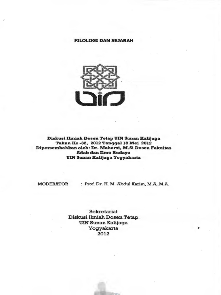 Filologi Dan Sejarah | PDF
