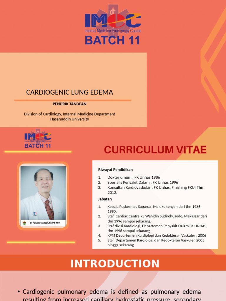 Understanding Cardiogenic Lung Edema | PDF | Heart Failure | Blood Pressure