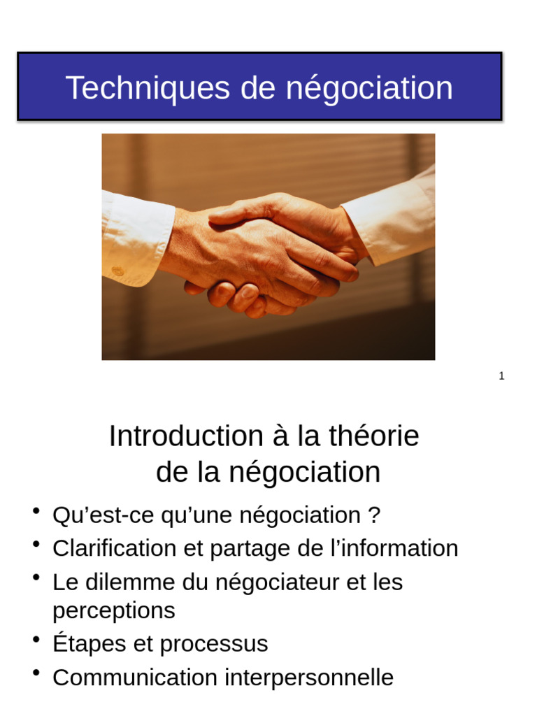 Techniques et stratégies de négociation | PDF | Négociation | la ...