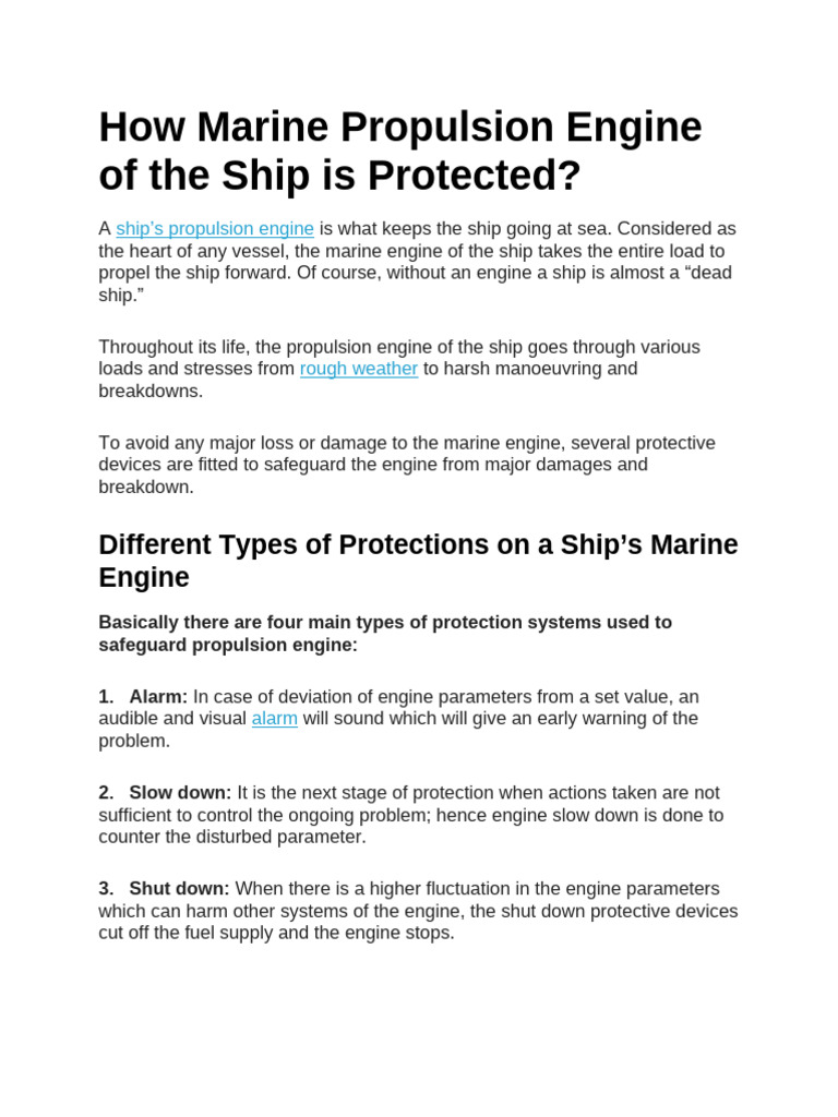 Protecting Marine Propulsion Engines | PDF | Engines | Marine Propulsion