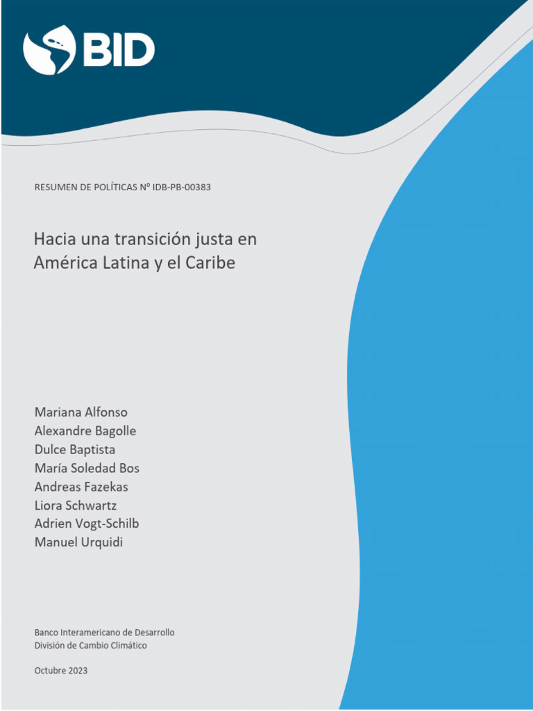 Hacia Una Transicion Justa en America Latina y El Caribe | PDF ...
