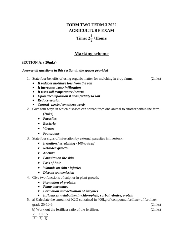 Agric form 2 ms pdf crop rotation soil