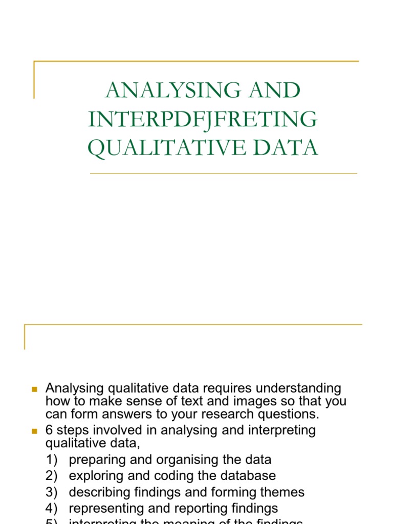 Interpreting Qualitative Data Analysis | PDF | Qualitative Research | Data