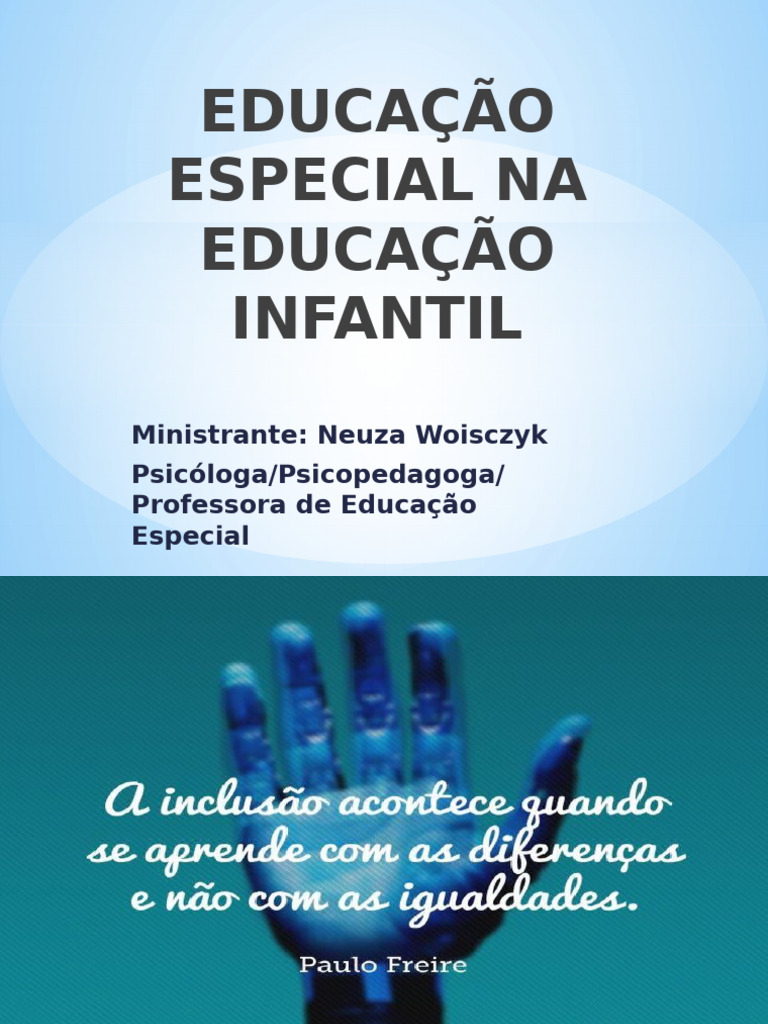 EDUCAÇÃO ESPECIAL NA EDUCAÇÃO INFANTIL 0203 | PDF | Educação Especial ...