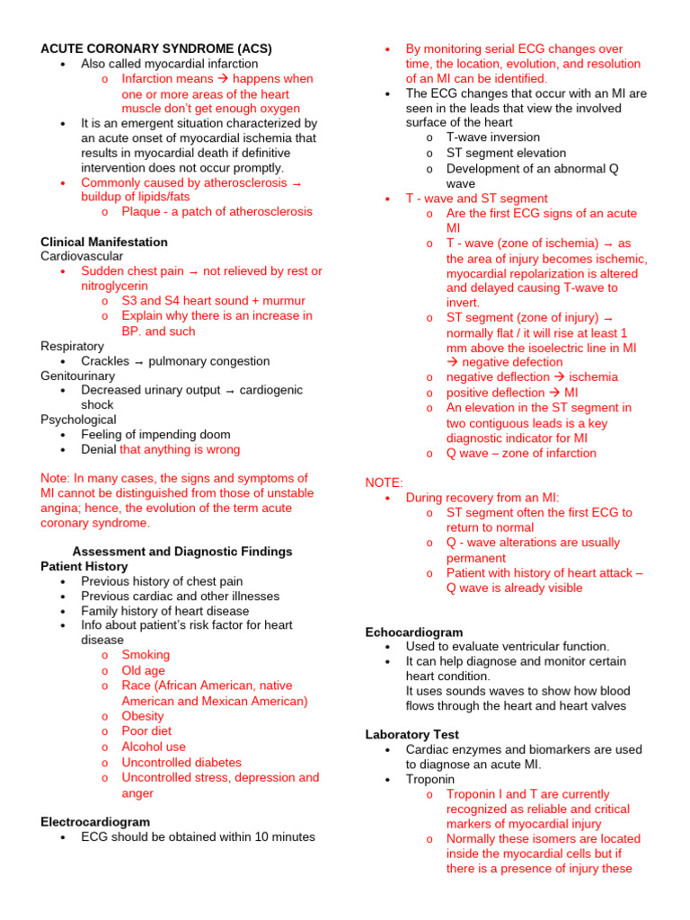 Understanding Acute Coronary Syndrome | PDF | Myocardial Infarction | Heart
