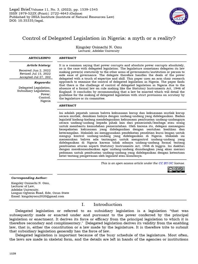 329-Article Text-1262-2-10-20220730 | PDF | Constitution | Legislature