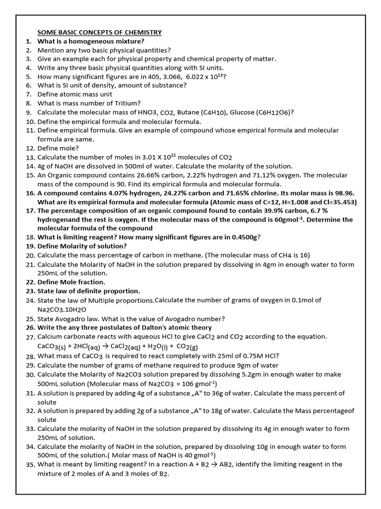 1st Pu Chapter Wise Questions | PDF | Chemical Bond | Ph