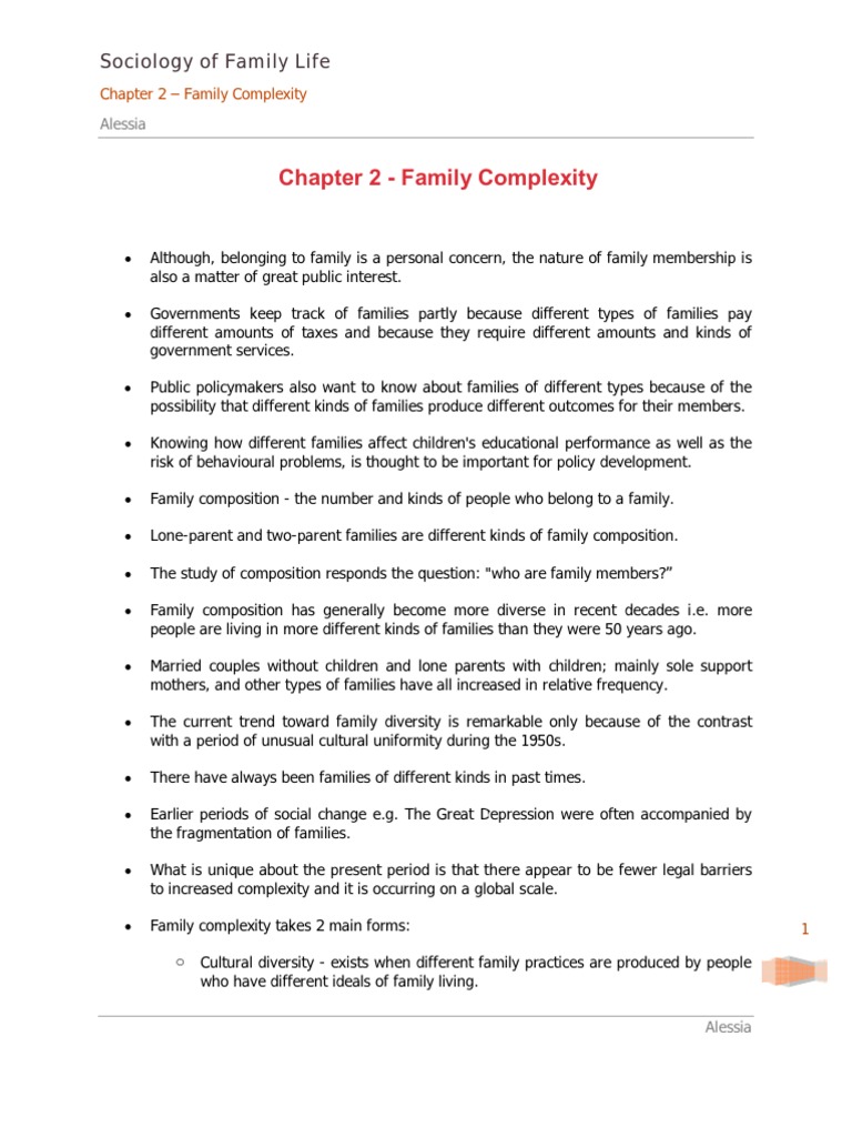 Chapter 2 - Family Complexity | PDF | Family | Marriage