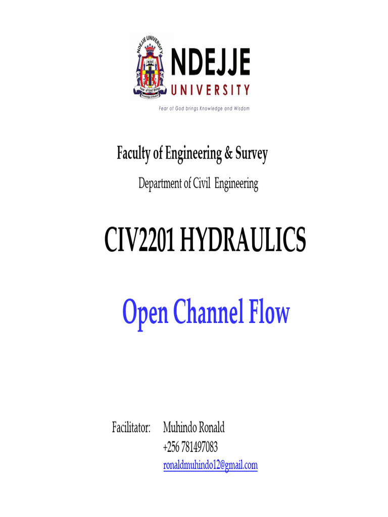 Open Channel Flow Design in Hydraulics | PDF | Classical Mechanics ...