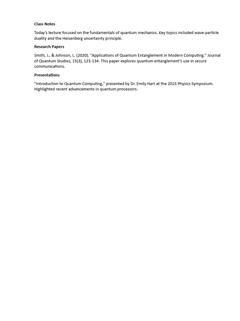 Class Notes | PDF