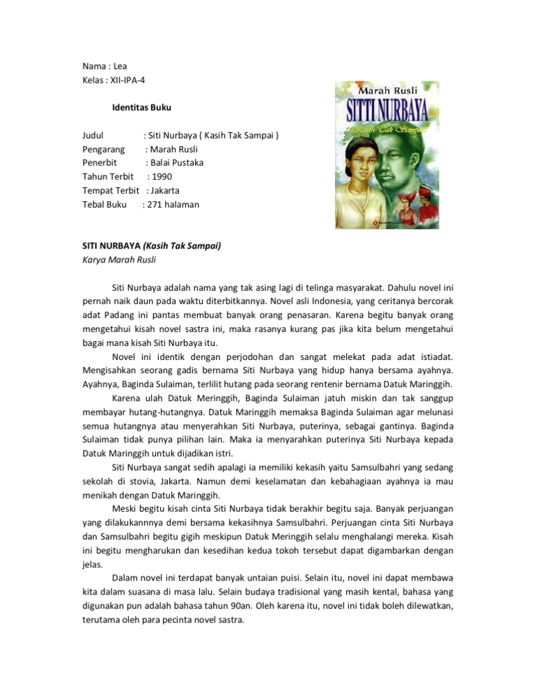 Resensi Siti Nurbaya