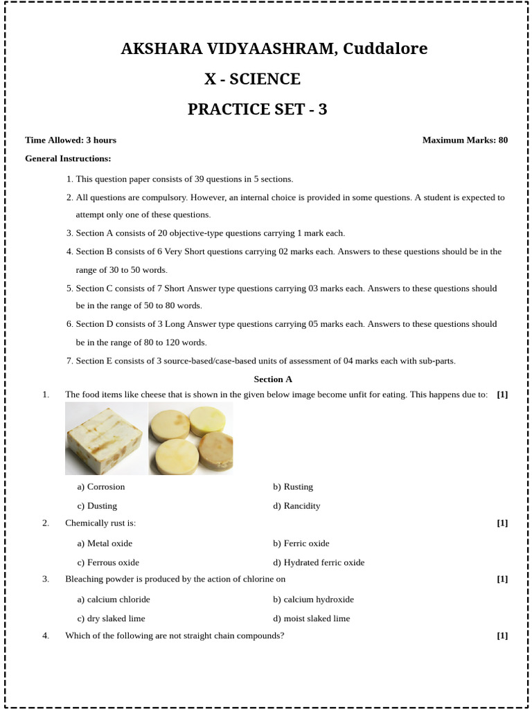 X Science Practice Set 3 | PDF | Plant Hormone | Chemical Bond