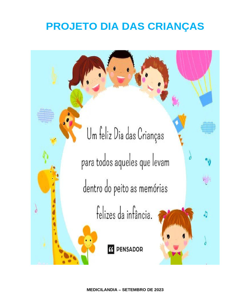 PROJETO DIA DAS CRIANÇAS | PDF