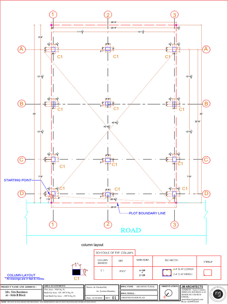14.10.24 Final Column Layout - Model | PDF | Technical Drawing | Drawing